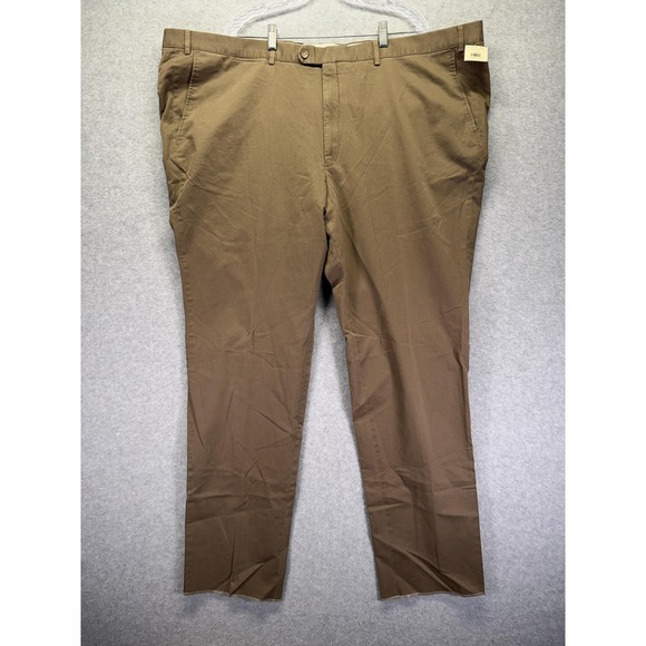 Hiltl Cesano-95-So Essentials Pants Mens 54x36 Brown Classic Fit Chino Twill